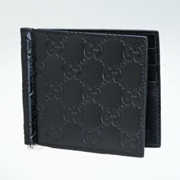 Gucci Money Clip Wallet Guccissima Leather Black - Picture 1 of 5